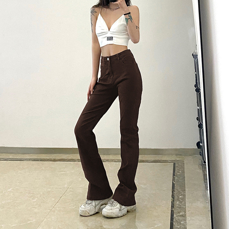 High-waisted Slim Slimming Hip Jeans Pants