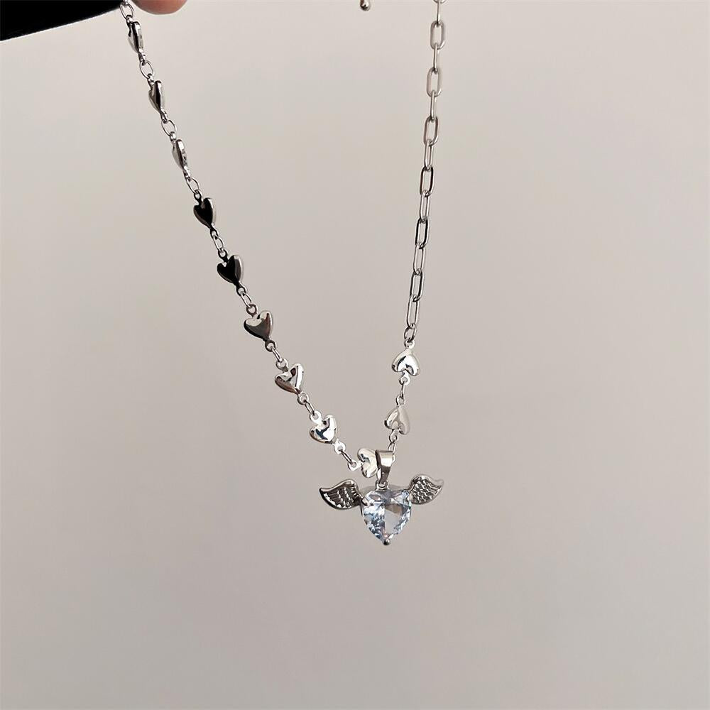 Heart Shaped Gem Pendant Necklace
