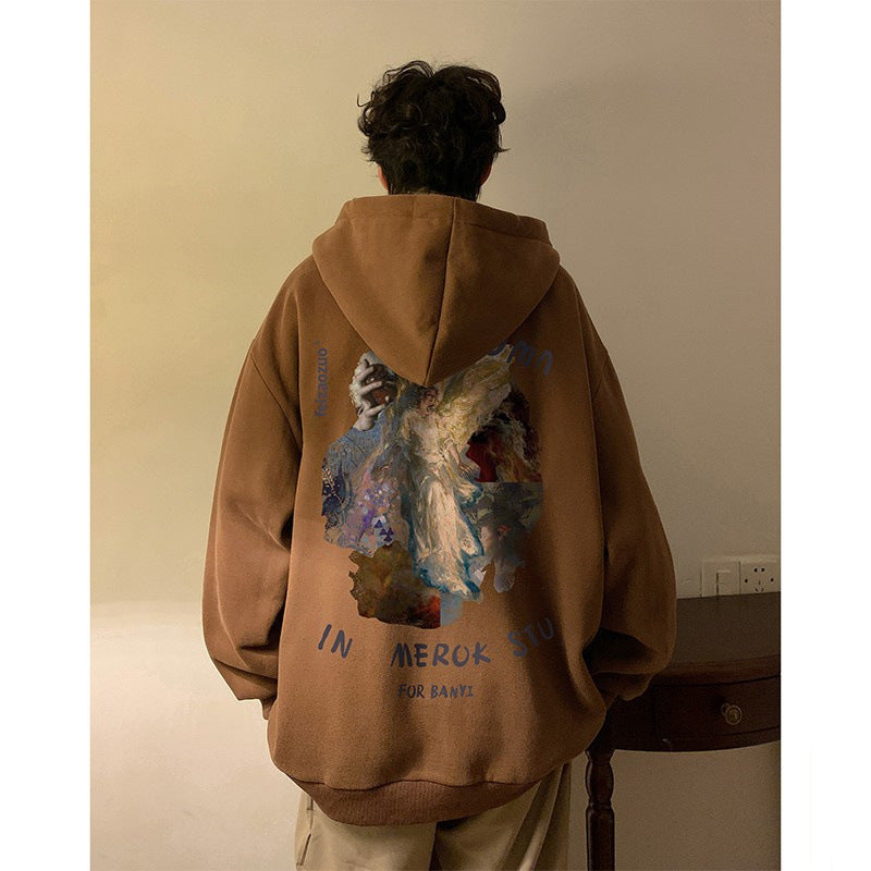 Vintage Oil Painting Hoodie Man