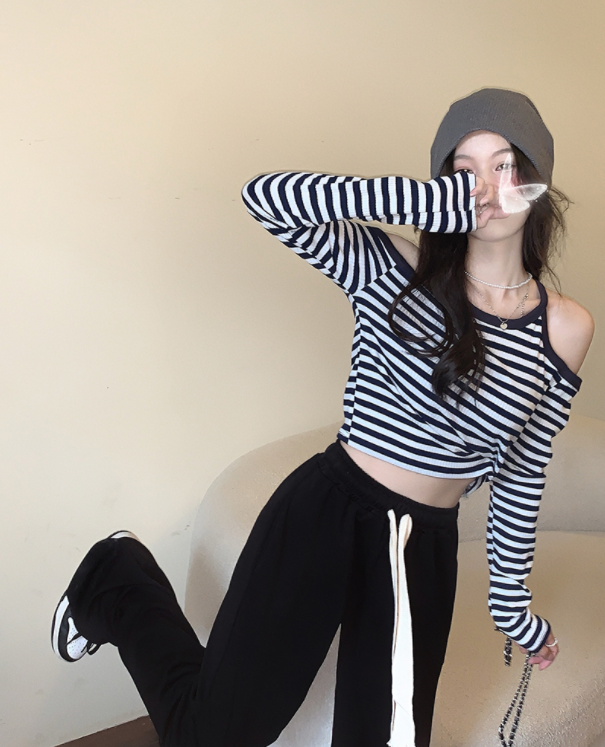 Women's American Striped Top Bottoming