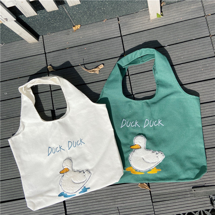 Cute duck Japanese cartoon tote bag