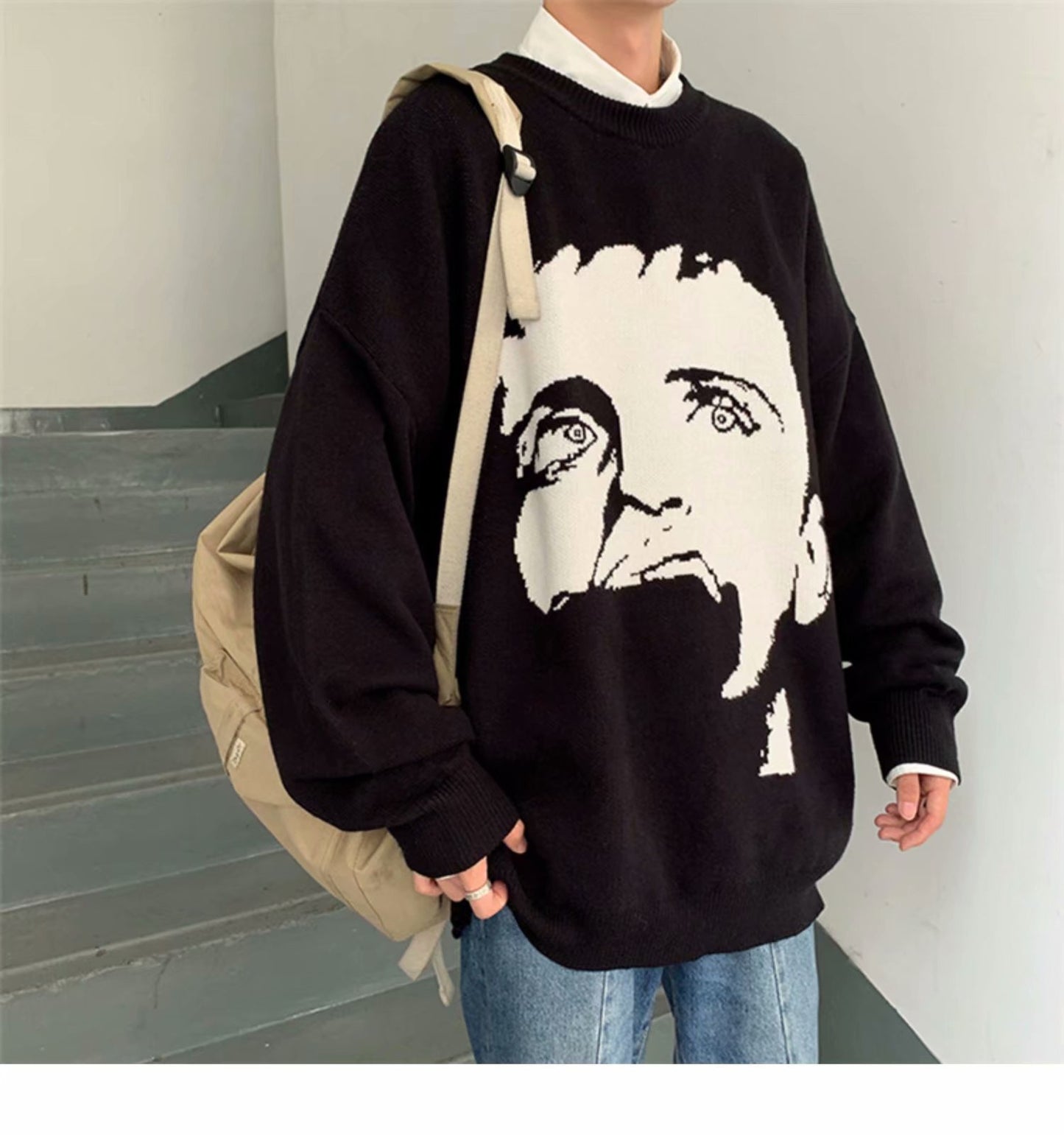 Privathinker Men's Winter Warm Sweater Korean Streetwear Fashion Woman Pullovers Sweater Autumn Graphic Printed Casual Sweater