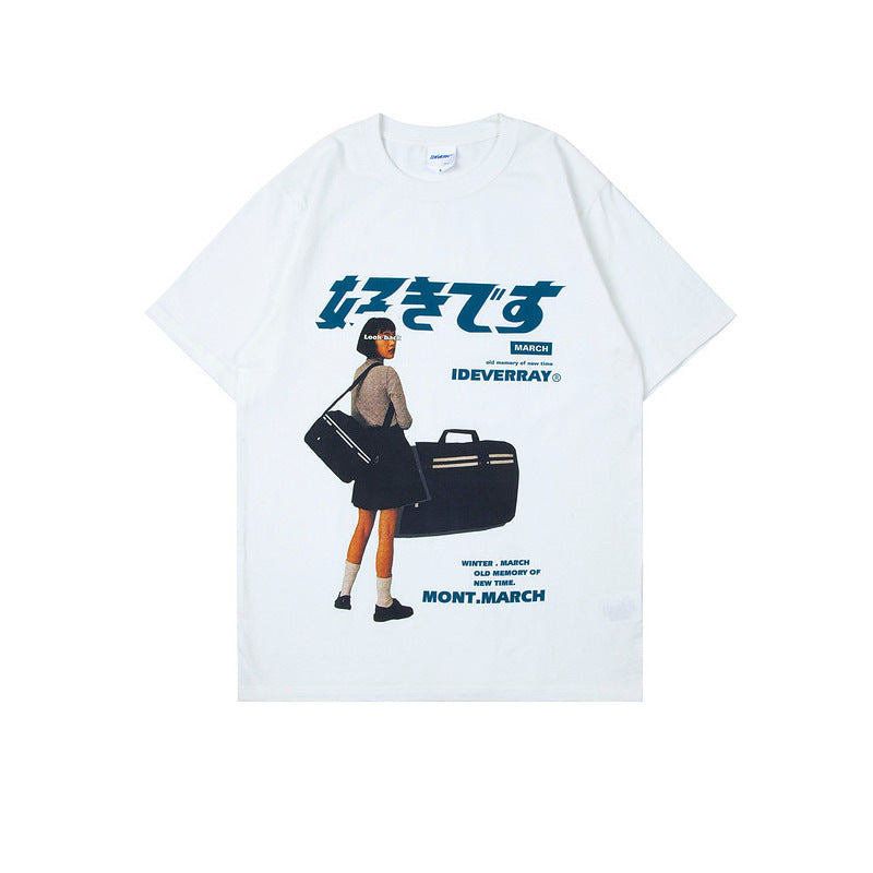 Character Print Casual t-Shirt Short-Sleeved T-Shirt