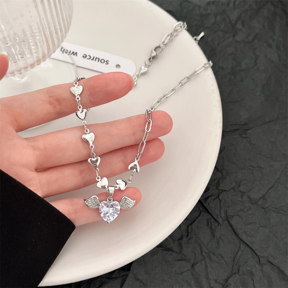 Heart Shaped Gem Pendant Necklace