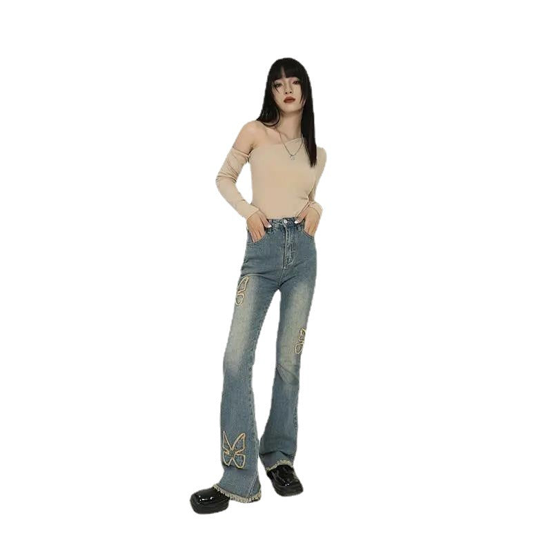 High-waisted Straight Tube Thin And Wide-legged Trendy Style Pants
