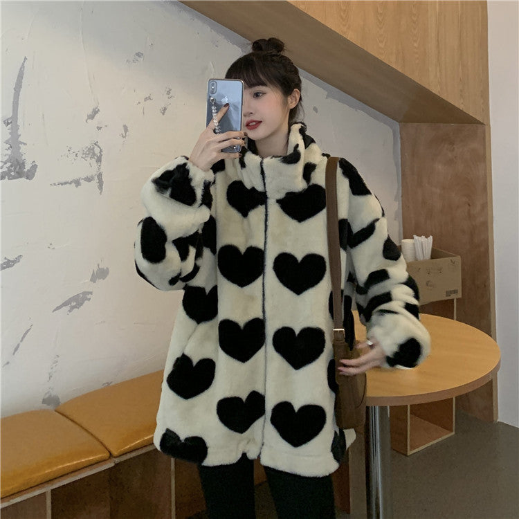 Lamb Wool Coat Love Lamb Wool Cotton Jacket