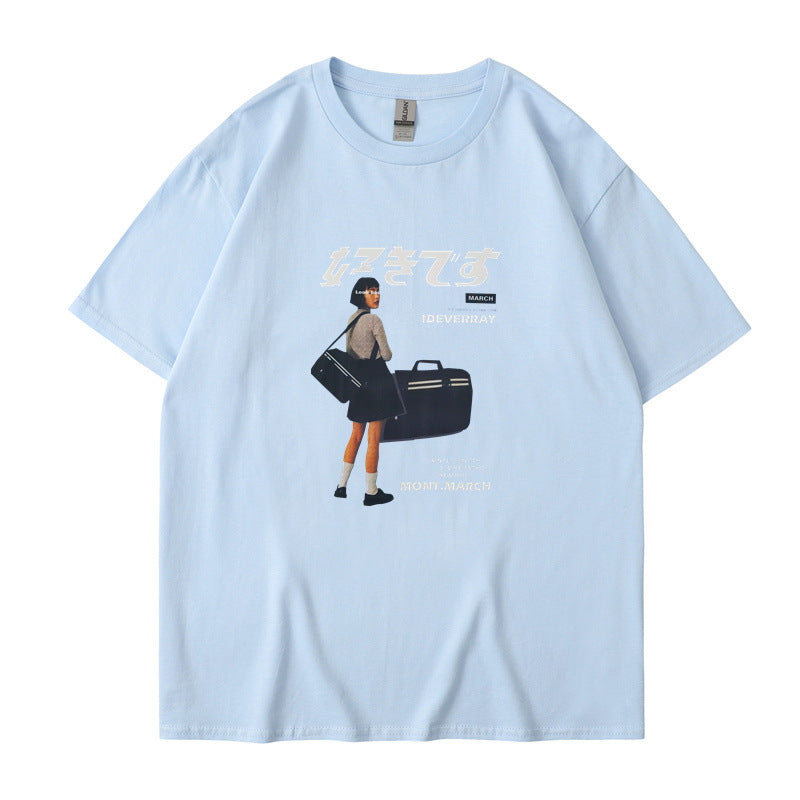 Character Print Casual t-Shirt Short-Sleeved T-Shirt