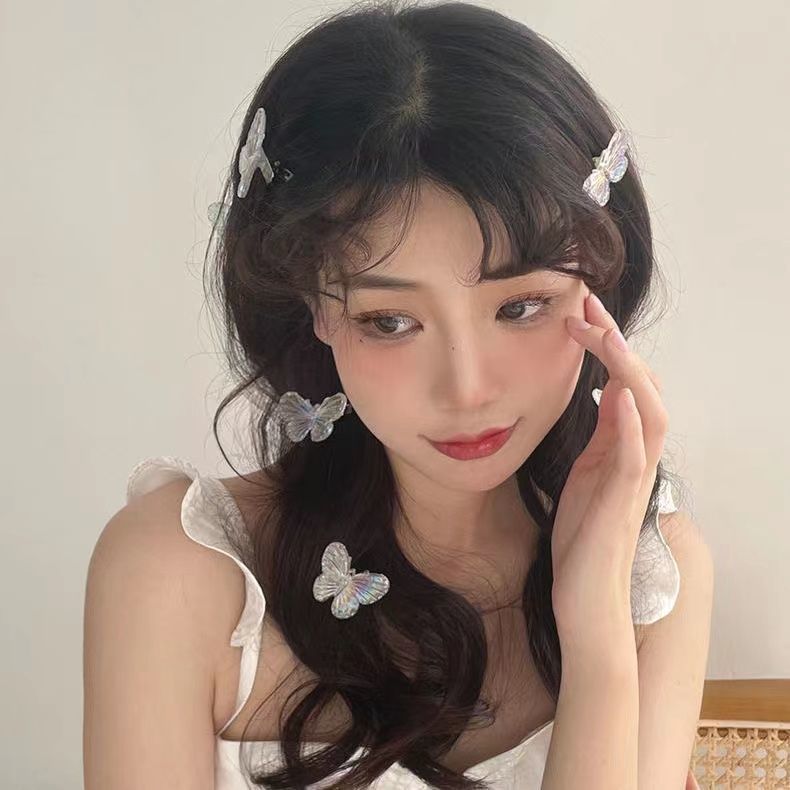 Super Fairy Mermaid Color Butterfly Barrettes Transparent Plated AB Pretty Girl Bang Clip Fantasy Laser Butterfly Hair Clip