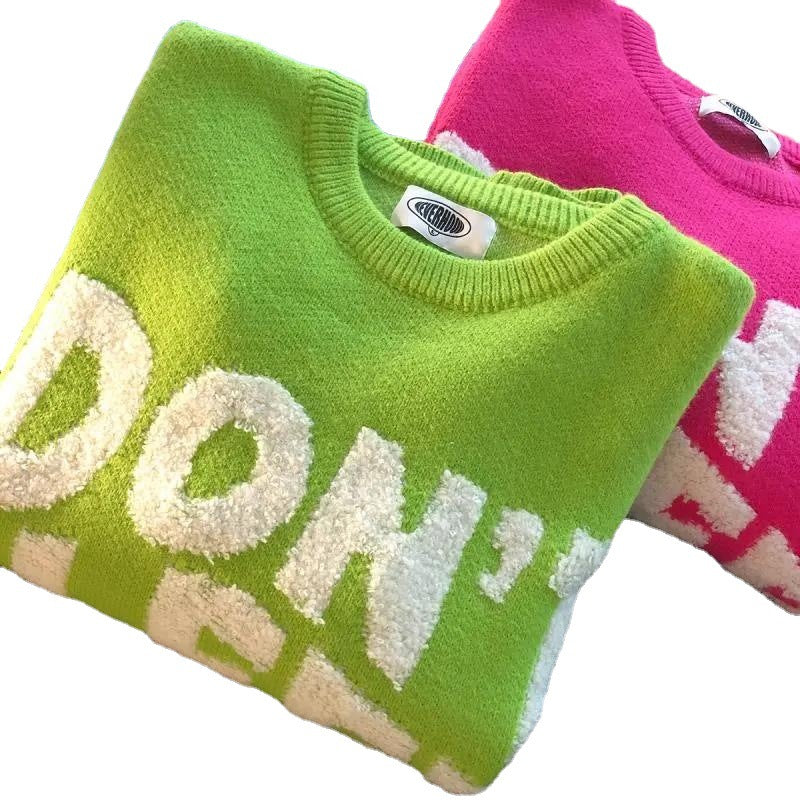 Lazy Style High End Design Korean Style Niche Knitted Sweater
