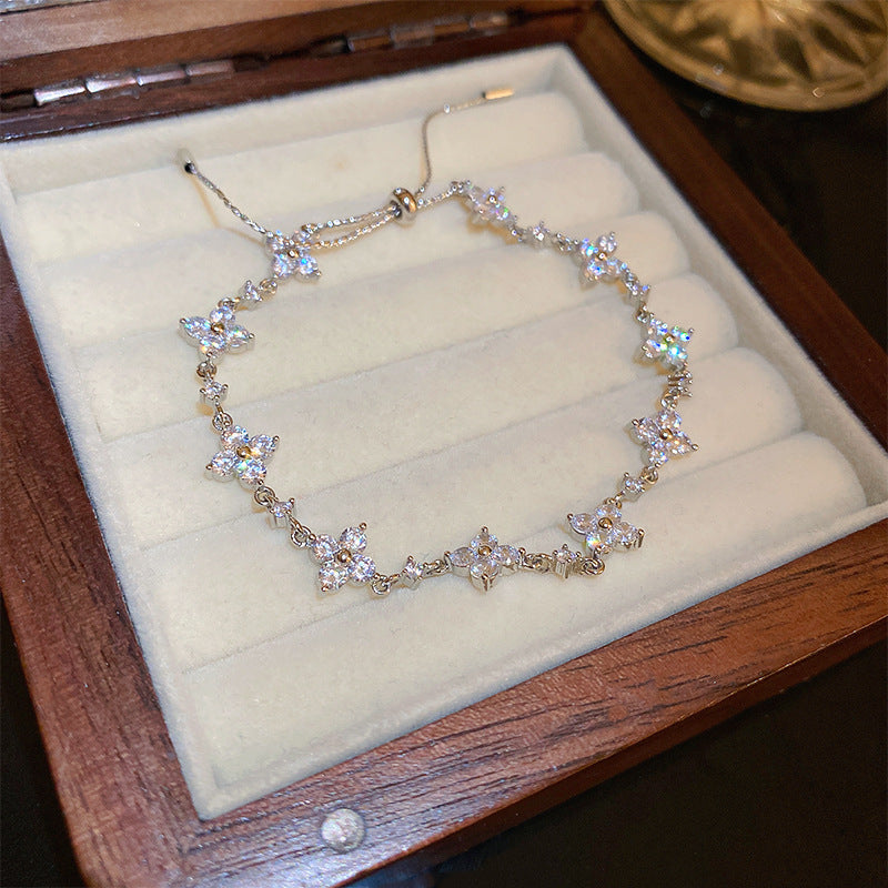 Zircon Flower Bracelet Niche Personality Design Temperament Bracelet