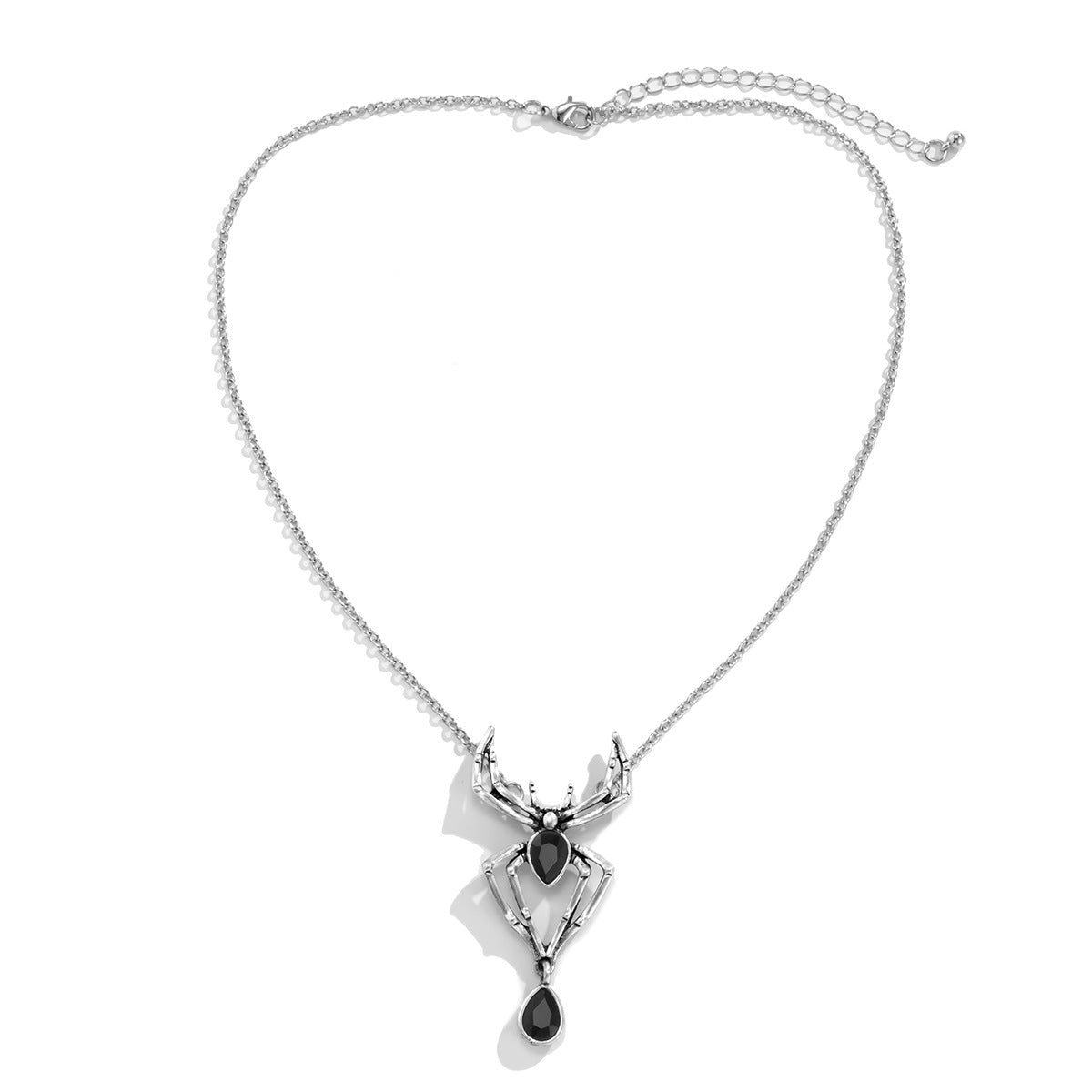 Dark Black Water Drop Imitation Gemstone Spider Item