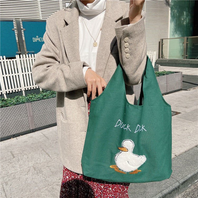 Cute duck Japanese cartoon tote bag
