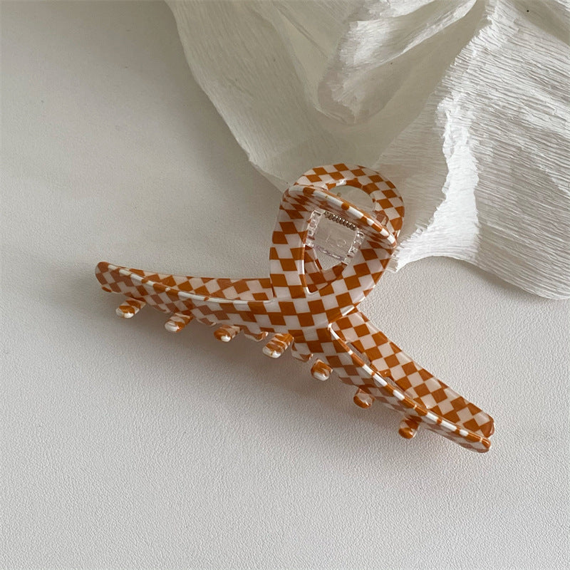 Black And White Checkerboard Hairpin Hair Clips Fashion Temperament Acrylic