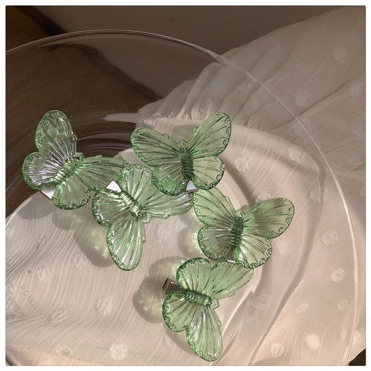 Super Fairy Mermaid Color Butterfly Barrettes Transparent Plated AB Pretty Girl Bang Clip Fantasy Laser Butterfly Hair Clip