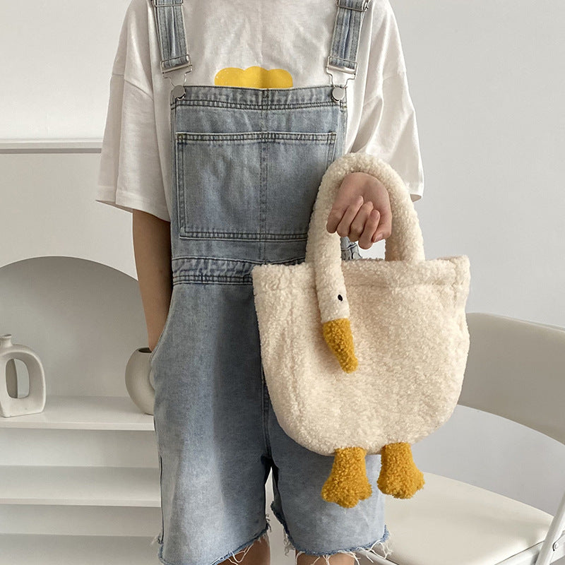 Women's Plush Adjustable Tote Crossbody Bag