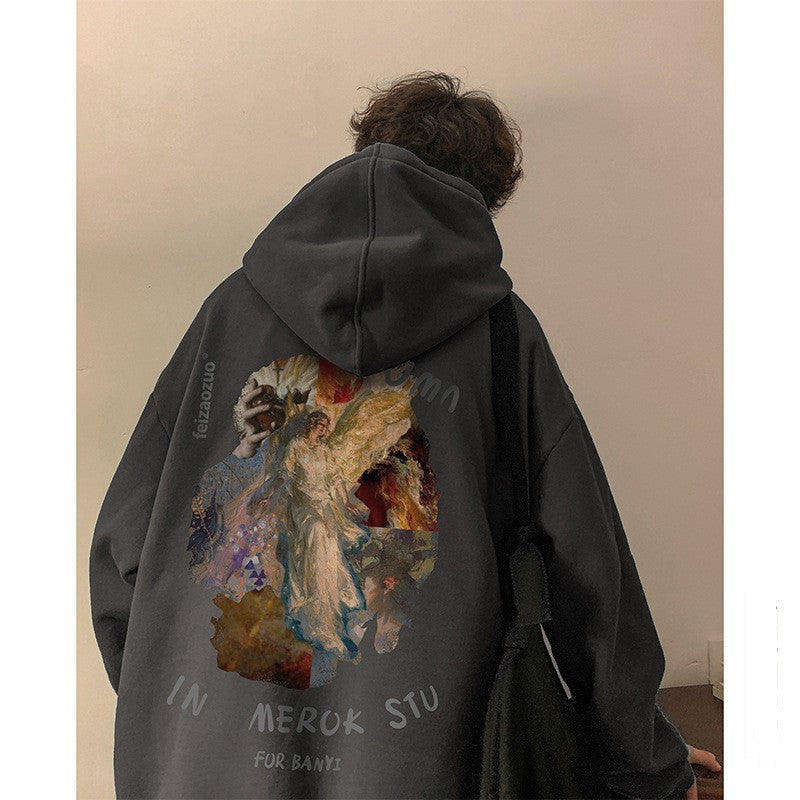 Vintage Oil Painting Hoodie Man