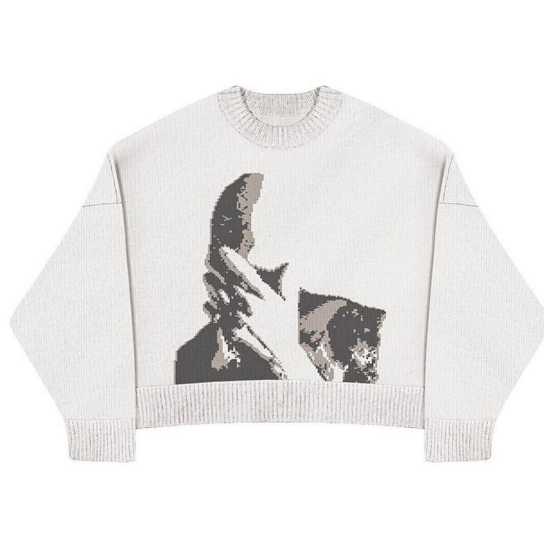 European And American Style Loose Pullover Personal Leisure Crew Neck Sweater