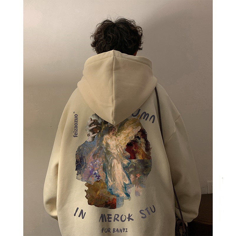 Vintage Oil Painting Hoodie Man