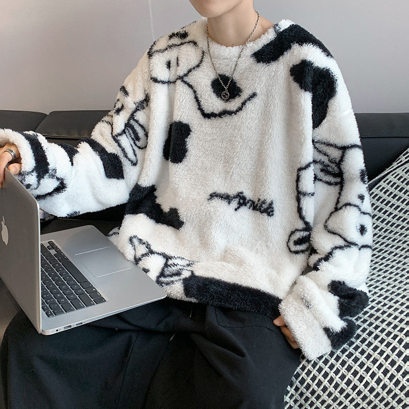Plush Sweater Men's Loose Couple's Fleece sweater