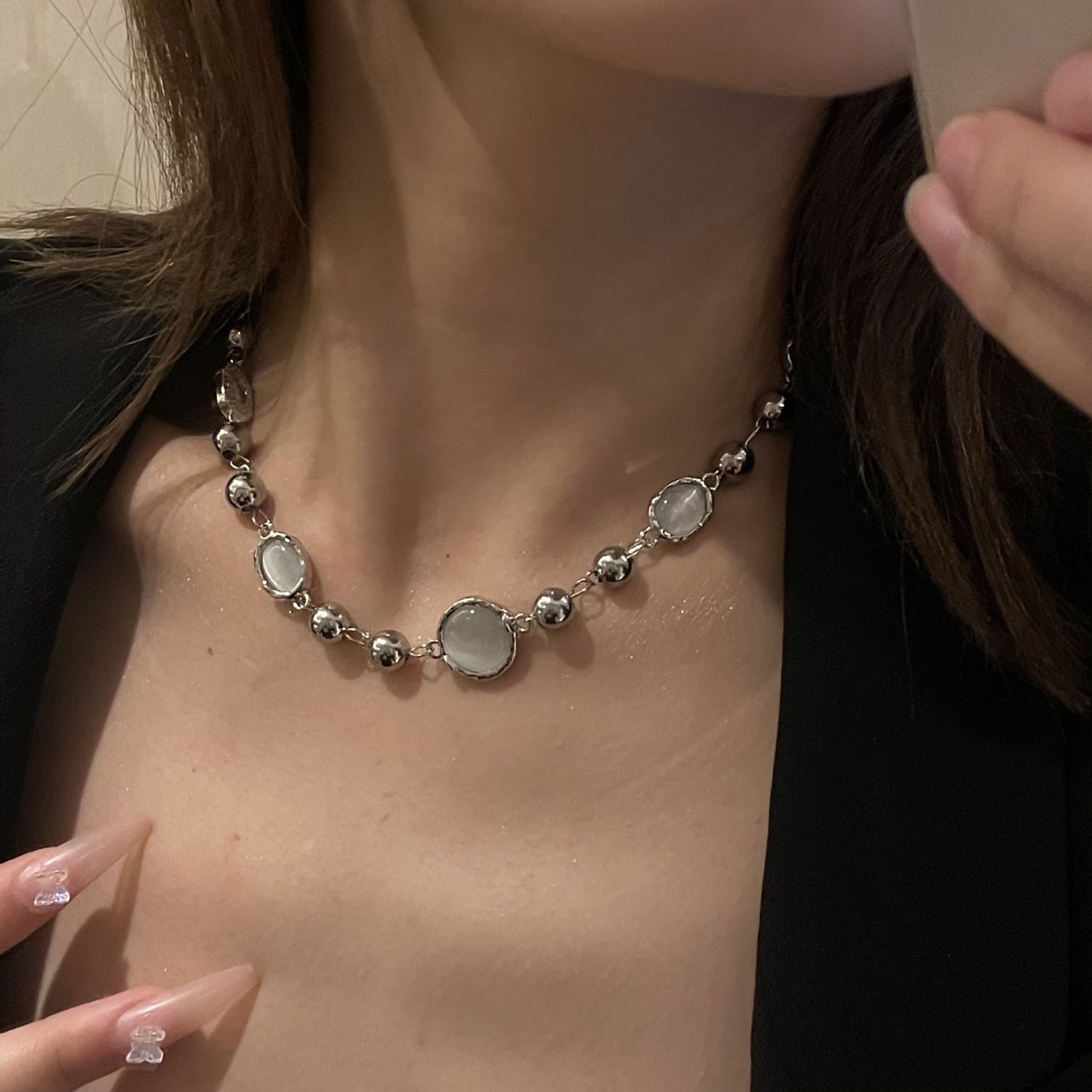 Light Luxury Jewel Ball Necklace With A Small Design Sense