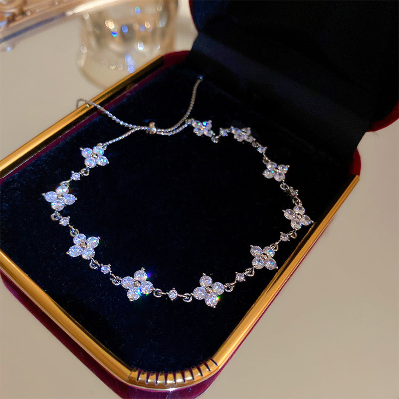 Zircon Flower Bracelet Niche Personality Design Temperament Bracelet