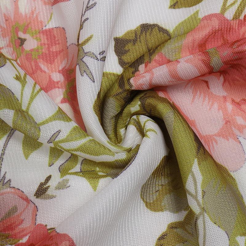 Wind Sling Mesh Vintage Flower Dress
