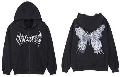 Hoodie Women Loose Street Sports Zipper Hoodie