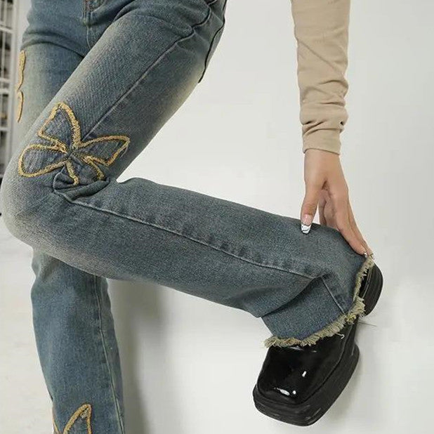 High-waisted Straight Tube Thin And Wide-legged Trendy Style Pants