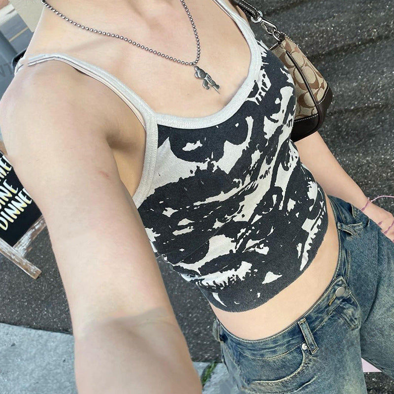 Retro black Slim Top