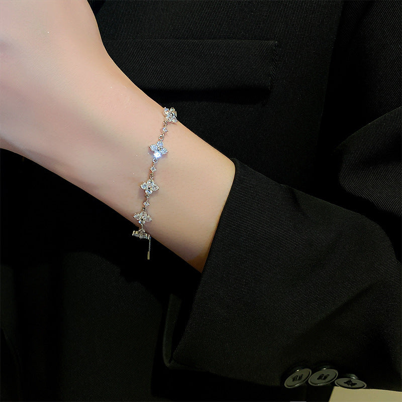 Zircon Flower Bracelet Niche Personality Design Temperament Bracelet