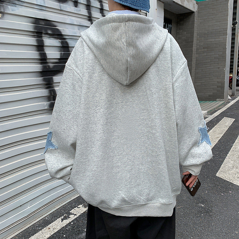 Vintage High Street Patch Five-star hoodie