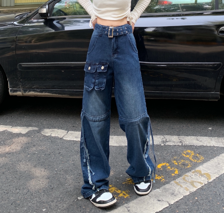 Vintage High Waist Loose Wide Leg  Pants Jeans