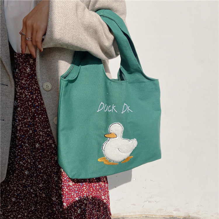 Cute duck Japanese cartoon tote bag
