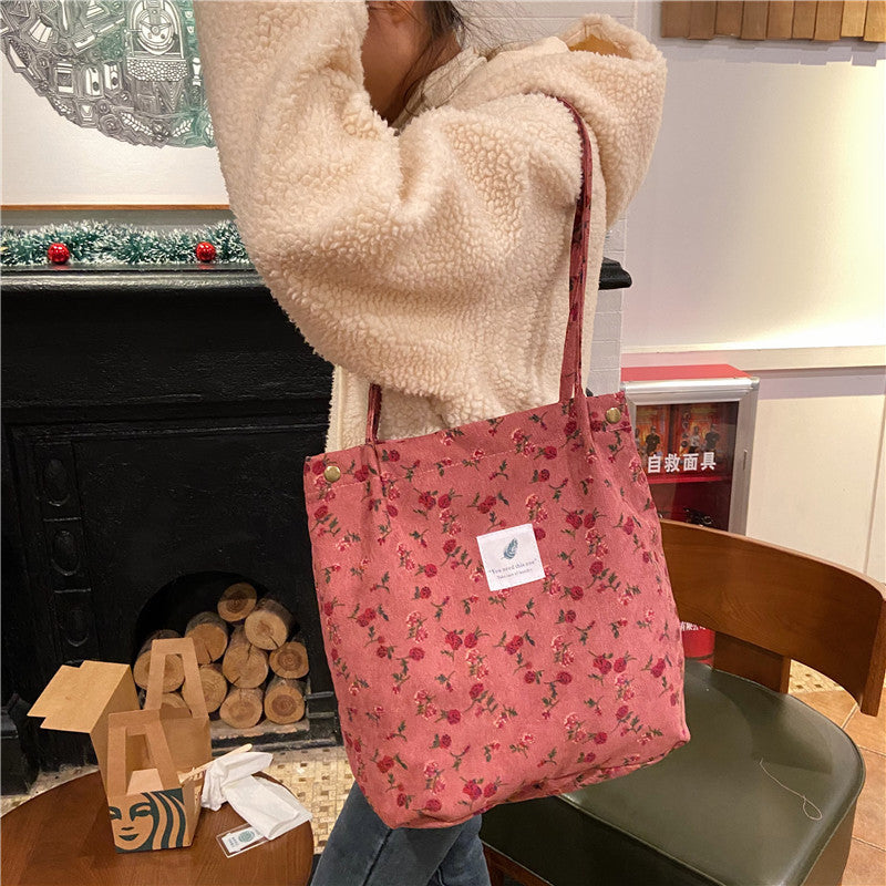 Literary Fashion Shoulder Bag Student Shopping Bag