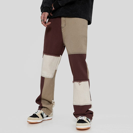 Men's Vintage Street Colorblock High Street Jeans pants