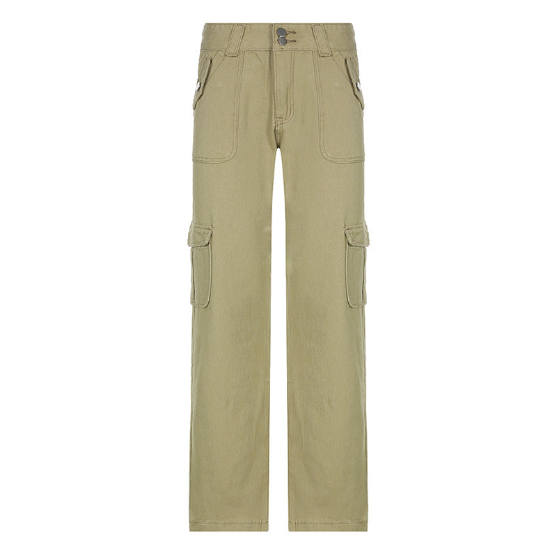 Women's Fashion Pants Street Solid Color Pockets