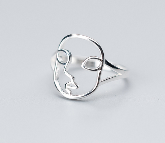 S925 silver ring female Korean fashion personality face ring ring
