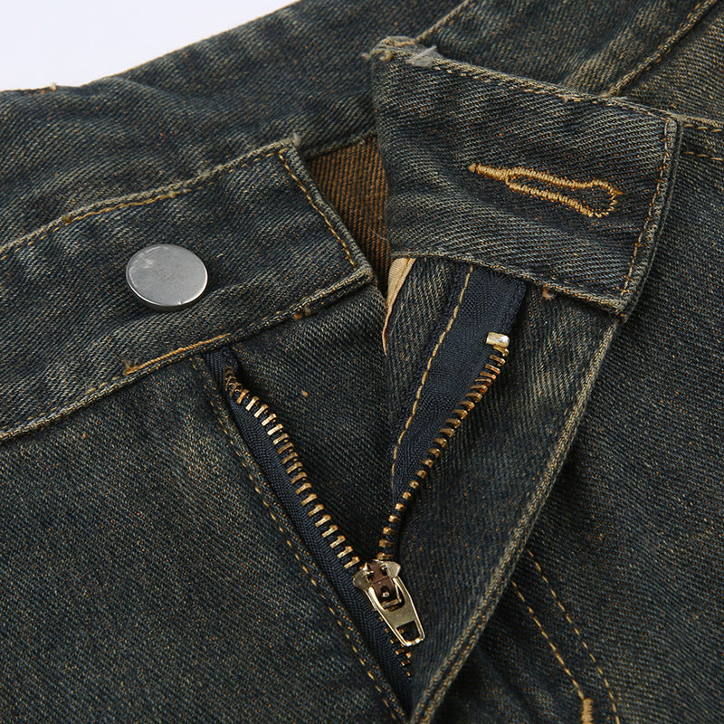 Casual Large Pocket Loose Work Jeans pants