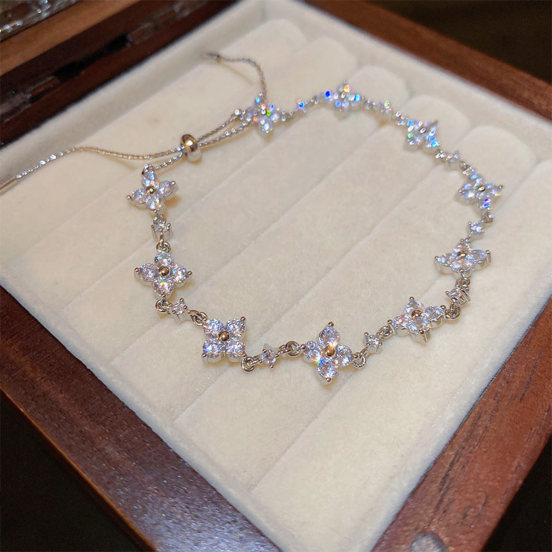 Zircon Flower Bracelet Niche Personality Design Temperament Bracelet