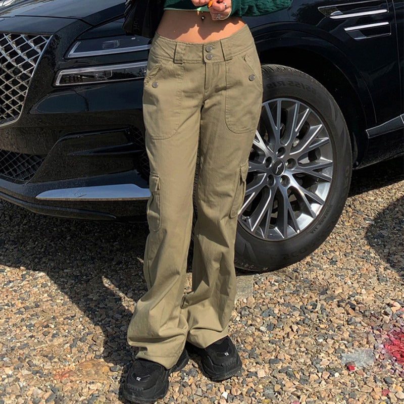 Women's Fashion Pants Street Solid Color Pockets