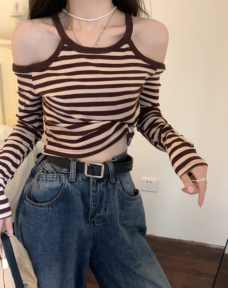 Women's American Striped Top Bottoming
