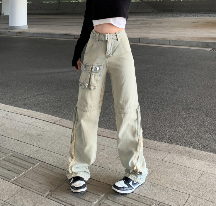 Vintage High Waist Loose Wide Leg  Pants Jeans