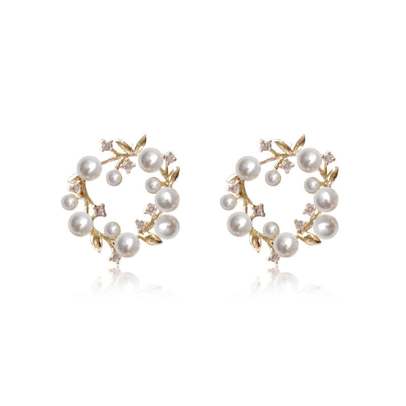 Garland pearl winding fairy earrings