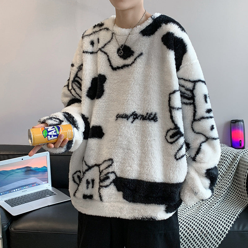 Plush Sweater Men's Loose Couple's  Fleece sweater