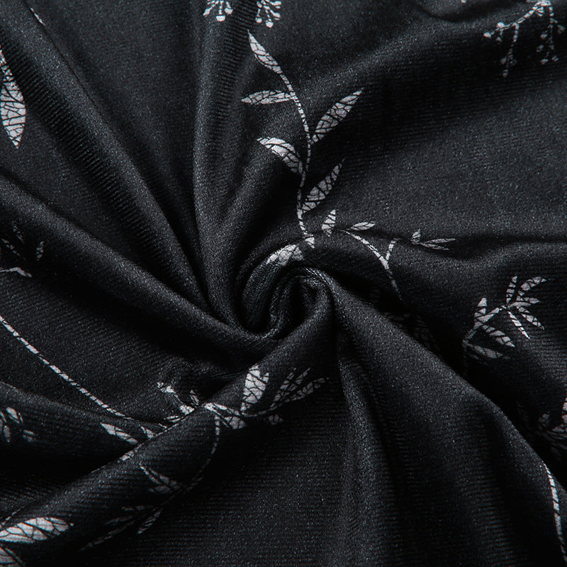 Dark Vintage Style Velvet Split Halter Dress