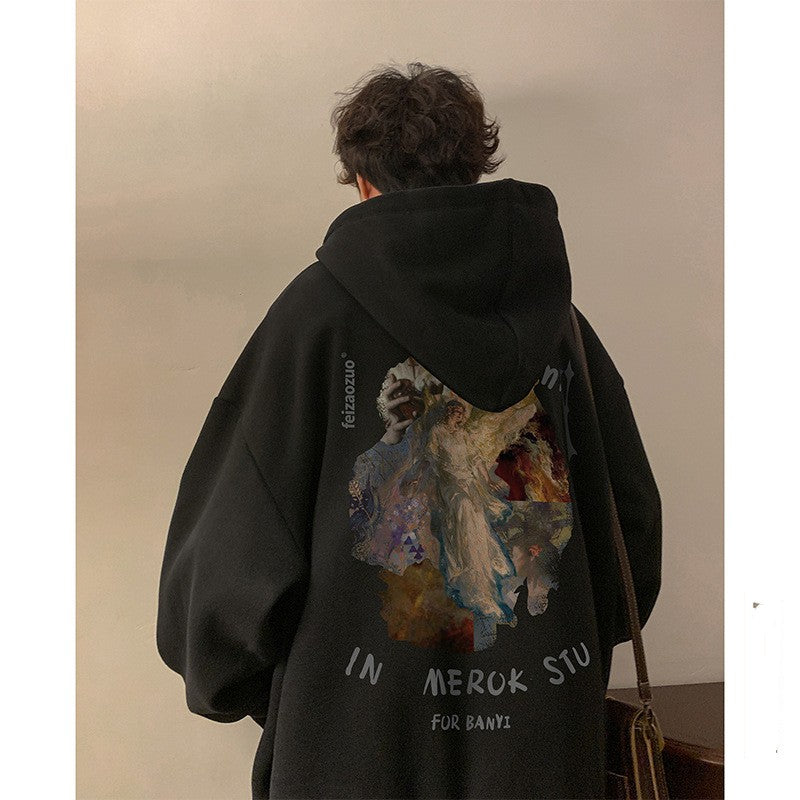Vintage Oil Painting Hoodie Man