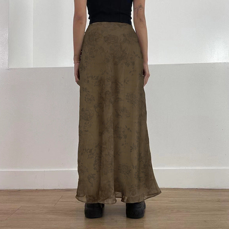 High Waist Slim Printed Street Style Casual Skirt