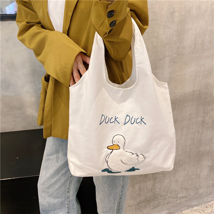 Cute duck Japanese cartoon tote bag