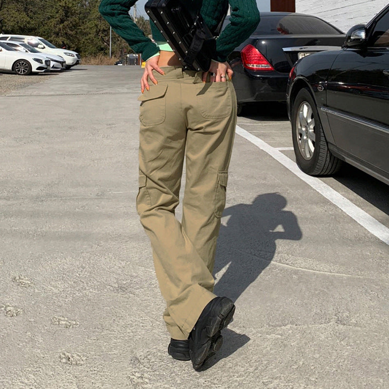Women's Fashion Pants Street Solid Color Pockets