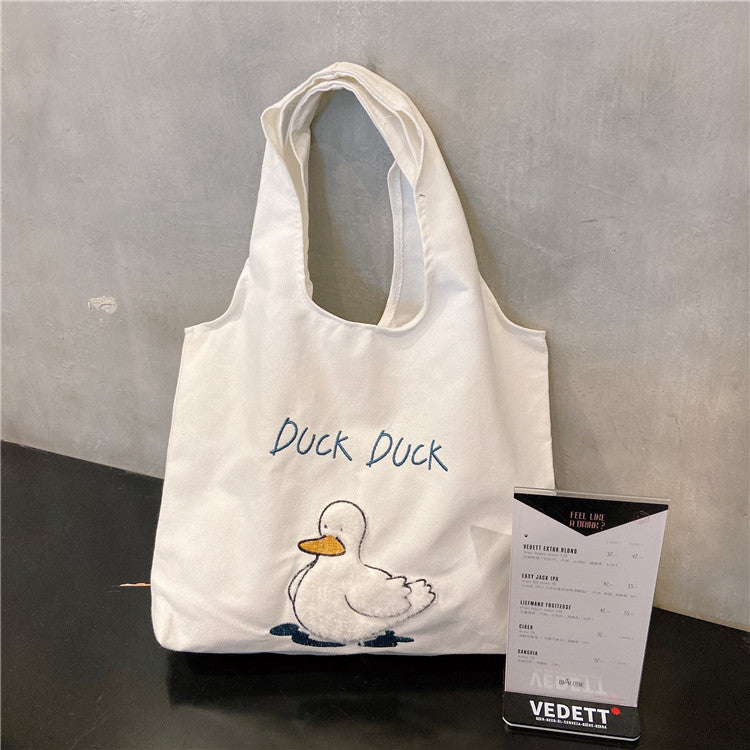 Cute duck Japanese cartoon tote bag